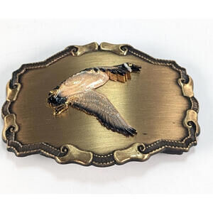 Duck Belt Buckle 3D  Brass Look 1977-78 Raintree 4x3" Hunter Sportsman Hunting